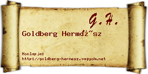 Goldberg Hermész névjegykártya